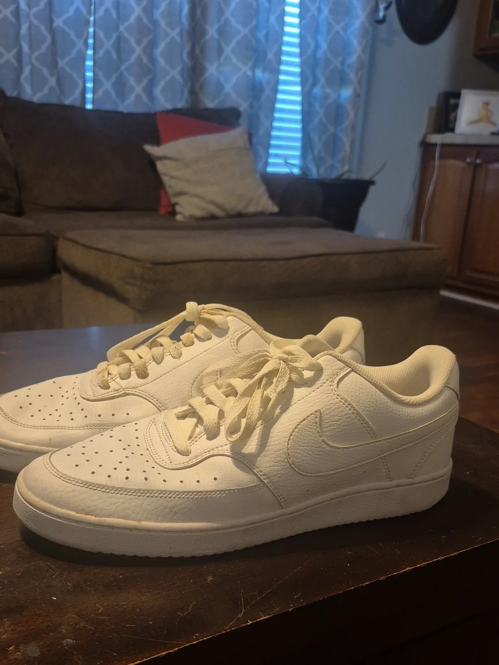 Nike All-White Leather Low-Top Sneakers